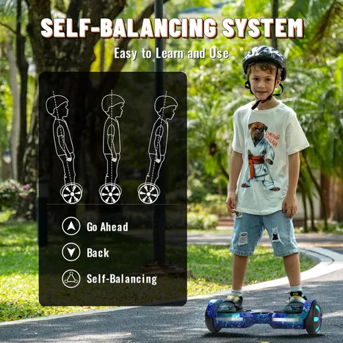 Miniatura 4 de SIMATE Patinete, altavoces Bluetooth y ruedas LED iluminadas, control por APP, motores duales de 250W, velocidad máxima de 8.5 mph y alcance máximo