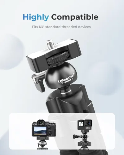 Miniatura 2 de UBeesize Trípode S, Trípode de lata calidad para teléfono, trípode flexible con obturador remoto inalámbrico, compatible con iPhone/Android Samsung