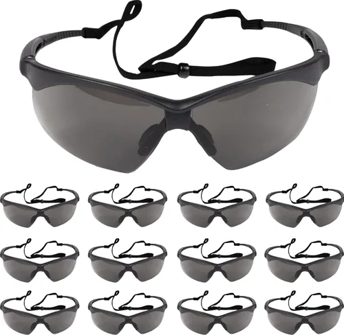 Miniatura 10 de ATERET 12 pares de gafas de seguridad, lente de policarbonato resistente a los arañazos ANSI Z87.1 resistente a los impactos Claro