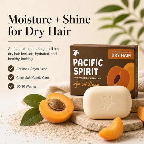 Miniatura 3 de Apricot Dream - Barra de champú hidratante para cabello seco, aceite de argán y albaricoque, alto brillo, vegano, 3.53 onzas