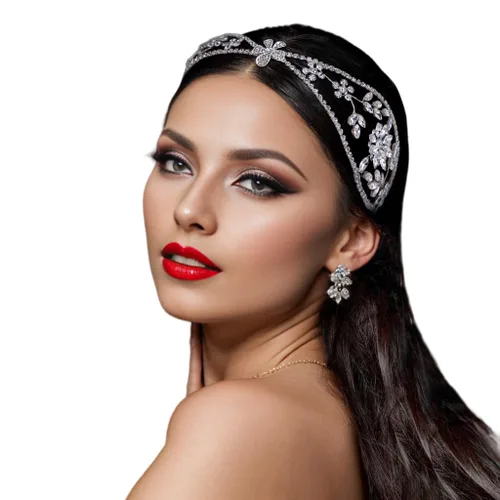 Diademas nupciales Rhinestone Hairpieces Novias Boda Accesorios para el cabello Plata Rhinestone Mujer (Plata)