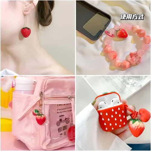 Miniatura 5 de Mega Pet 10 dijes colgantes de resina con diseño de aguacate verde, lindo adorno colgante de comida de imitación de 29 ~ 1.220 in para manualidades