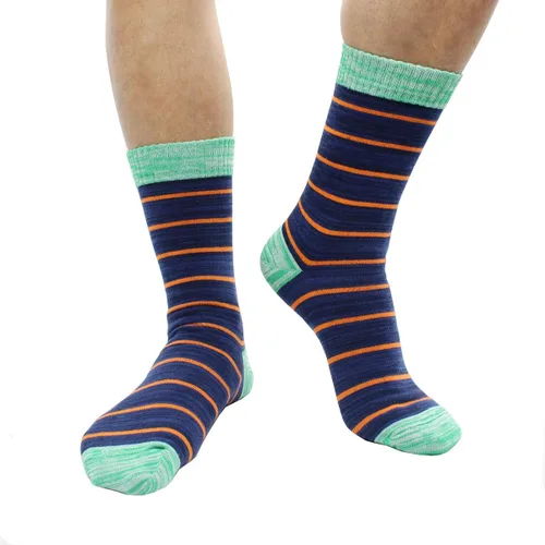 Miniatura 12 de TOEJYJ Calcetines de vestir divertidos para hombre, paquete de calcetines casuales divertidos, coloridos calcetines de algodón a rayas, talla 10-13