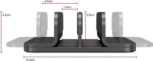 Miniatura 2 de JOKItech Organizador vertical de aluminio doble para laptop, soporte resistente para computadora portátil compatible con Liquid Retina XDR Apple