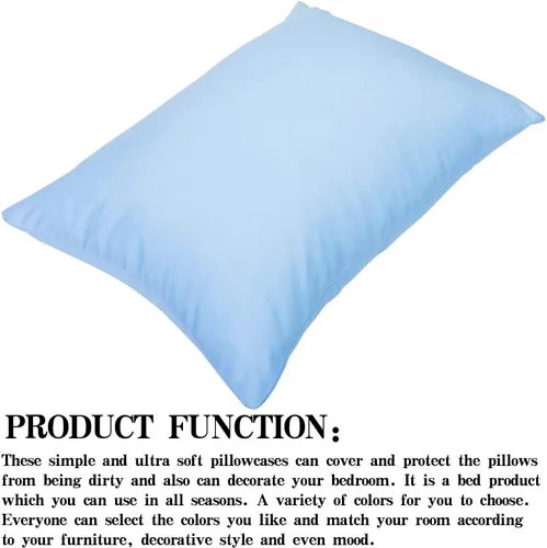 Miniatura 4 de NTBAY Juego de 2 fundas de almohada con cremallera para niños pequeños, 100% microfibra cepillada de 13x18 pulgadas, súper suaves y acogedoras Azul