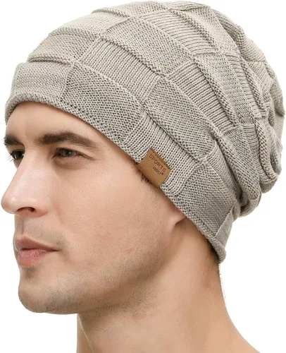 Miniatura 52 de Vgogfly Slouchy Beanie for Men Winter Hats for Guys Cool Beanies Mens Lined Knit Warm Thick Skully Stocking Binie Hat