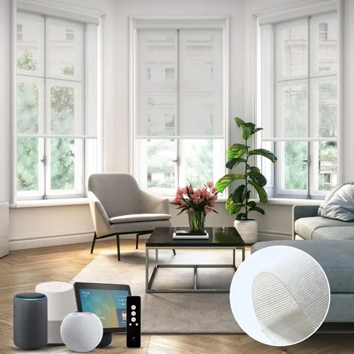 Miniatura 7 de SmartWings Persianas Motorizadas con Sombras para Ventana Control Remoto Funciona con Thread Apple Homekit Z-Wave Alexa 100% Blackout de Doble Cara