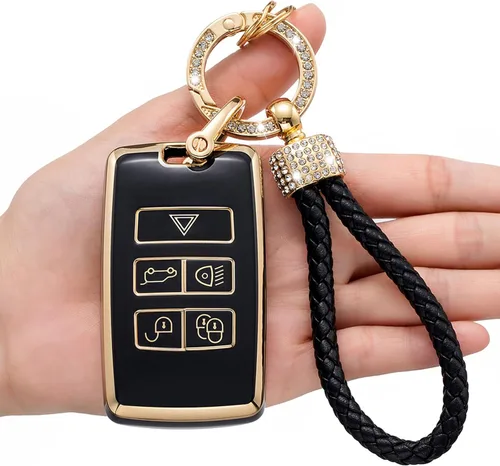 Funda para llavero Land Rover/Jaguar, compatible con Evoque Velar Sport Discovery Freelander2 LR4 Land Rover Sport y Jaguar XF XJ XE F-PACE F-TYPE
