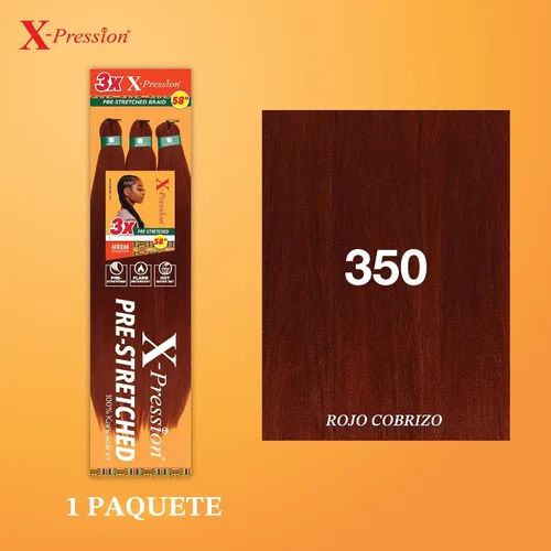 Miniatura 3 de Sensationnel X-pression - Trenza preestirada para trenzado - 3 trenzas de 58 pulgadas, todo kanekalon ignífugo sintético para trenzas en caja