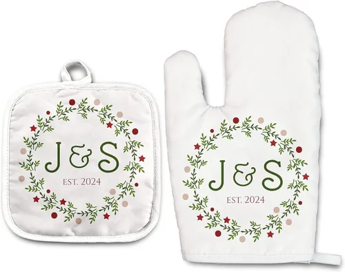 Miniatura 13 de Lemon - Juego de manoplas de horno personalizadas y soporte para ollas Mitón de horno Soporte para ollas Regalos de cocina Inauguración