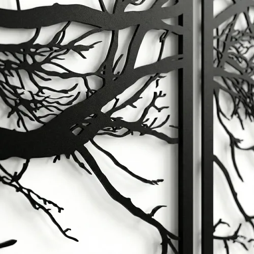 Miniatura 7 de DEKADRON Arte de pared de metal, árbol de la vida, 4 piezas, letrero de árbol, decoración de pared, decoración de interiores, regalo de inauguración