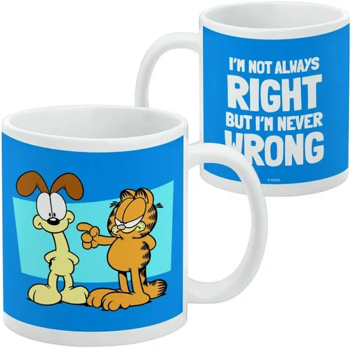 Miniatura 2 de Garfield and Odie I'm Never Wrong - Taza de café de cerámica, tazas de regalo novedosas para café, té y bebidas calientes, 11 onzas, color blanco