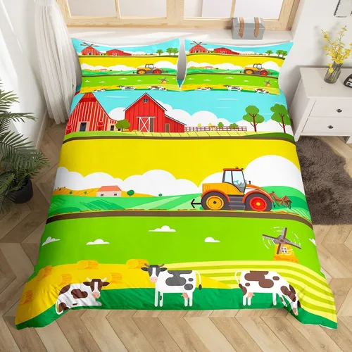 Miniatura 59 de Feelyou Juego de ropa de cama color verde azulado, tamaño individual, funda de edredón turquesa, azul, gris, grunge, degradado, para niños, niñas