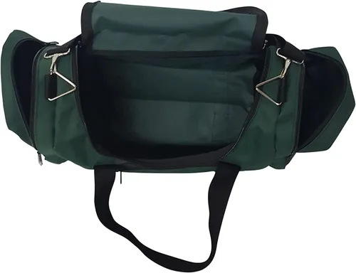 Miniatura 11 de Bolsa de lona triple grande con apertura en U, bolsillo frontal y dos compartimentos laterales, perfecta bolsa de cabina fabricada en Estados Unidos.