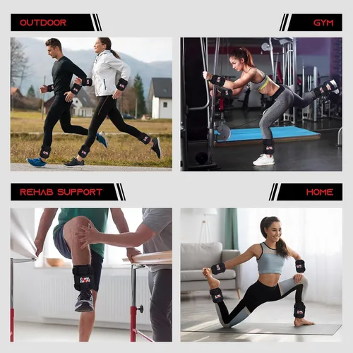 Miniatura 6 de Pesas ajustables para tobillo, 2, 3, 5 libras, 1 par de pesas de entrenamiento de fuerza, muñeca, pierna, brazo para mujeres, hombres, juego