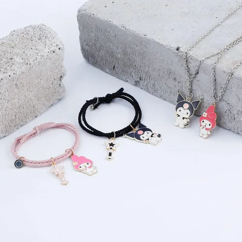 Miniatura 4 de Pulseras magnéticas de dibujos animados para parejas atracción mutua lindo collar de gatito Acero inoxidable multicolorfantasía