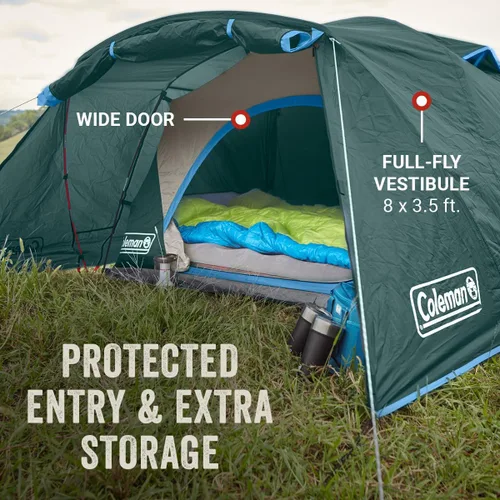 Miniatura 3 de Coleman Tienda de campaña Skydome con vestíbulo de clima completo, resistente a la intemperie para 4/6 personas, se instala en 5 minutos y protege