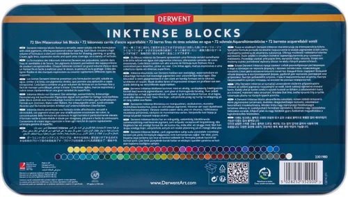 Miniatura 3 de Derwent Inktense - Barras de tinta 72 caja metálica, juego de 72, bloque de 8mm, textura suave, soluble en agua, ideal para acuarela, dibujar