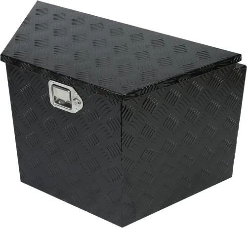 Miniatura 3 de Caja de herramientas de almacenamiento de lengua de aluminio de 29 pulgadas con cerradura y llaves, color negro