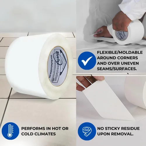 Miniatura 3 de ㅤ Cinta de barrera de vapor de costura blanca de 7,6 cm de ancho x 54,9 m de largo - 1 rollo, impermeabilización y excelente para espacios