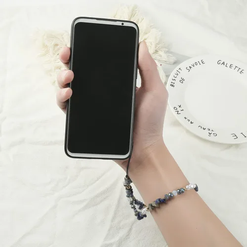 Miniatura 7 de 6 dijes con cuentas para teléfono, correas con cuentas de frutas, estrellas, perlas falsas y arcoíris, cadenas de teléfono con cuentas para cámara