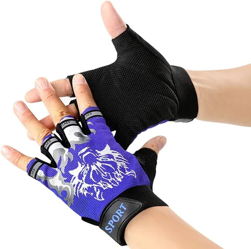 Miniatura 8 de Guantes de ciclismo sin dedos para niños, transpirables, antideslizantes, absorben los golpes, guantes de ciclismo para niños, niñas, niños, pesca