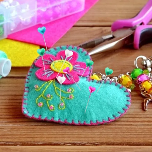 Miniatura 7 de COHEALI Alfileres de costura con forma de corazón, 2.16 pulgadas, agujas de posicionamiento perlado para boda, manualidades, bordado, suministros