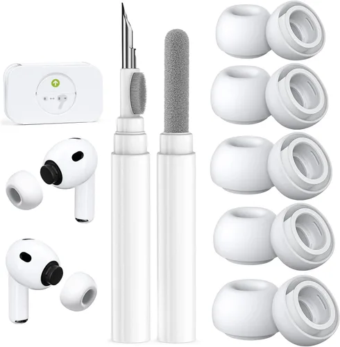 Miniatura 36 de 4 pares de puntas de repuesto para AirPods Pro 2ª/1ª generación con kit limpiador, orificio de reducción de ruido y pantalla protectora contra