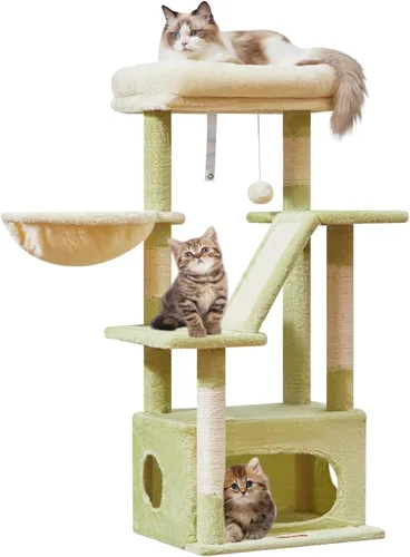 Miniatura 21 de Taoqimiao Árbol para gatos, torre para gatos de 38.5 pulgadas para gatos de interior, adecuado para gatitos con lujoso condominio para gatos