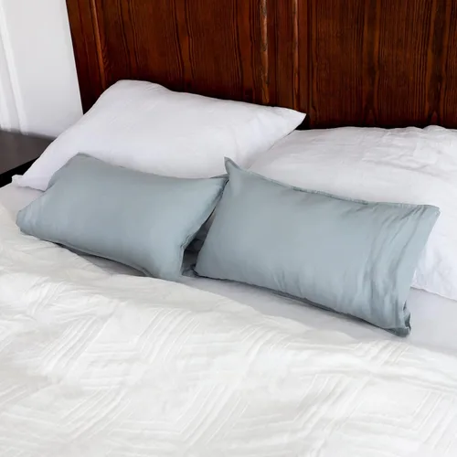 Miniatura 32 de Simple&Opulence - Fundas de almohada lumbar de lino 12x20 pulgadas, juego de 2, mezcla de lino y algodón, rectangulares, decorativas, para sofá