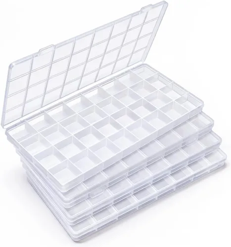 Miniatura 21 de IOOLEEM Caja organizadora de cuentas de plástico de 15 rejillas, caja de almacenamiento de contenedores, divisores para artes y manualidades