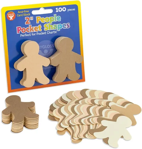 Miniatura 4 de Hygloss Productos Personas Recortes de papel Familia culturalmente diversa, cartulina, mini de 2", 100 ct, 2 pulgadas, surtido