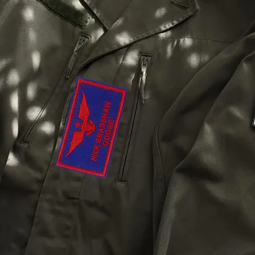Miniatura 8 de Goose & Maverick - Divertidas calcomanías bordadas con gancho y bucle de 3.8 x 2.2 pulgadas, apliques bordados para planchar para camisas, mochilas