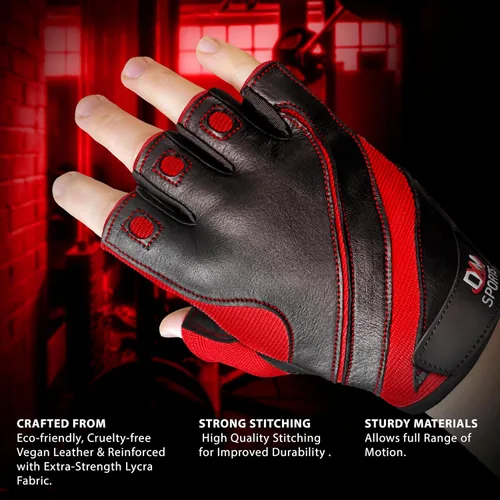 Miniatura 2 de DXM SPORTS Guantes de entrenamiento para hombres, guantes de levantamiento de pesas de gimnasio con soporte para muñeca, transpirables, guantes