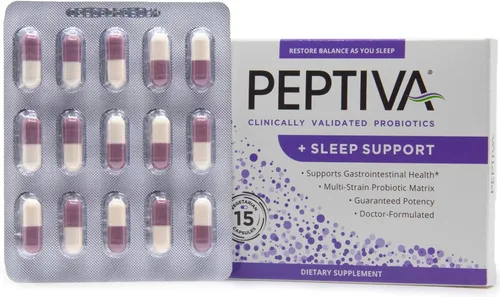 Miniatura 2 de Peptiva Probiótico de 26 mil millones de UFC y apoyo para el sueño, probiótico de múltiples cepas clínicamente validados, lactobacilos