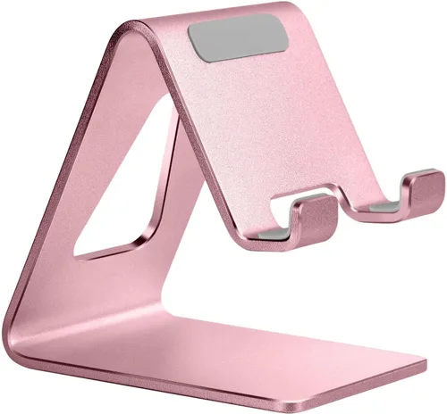 Miniatura 14 de Aoviho Soporte de teléfono celular para escritorio, soporte de teléfono de aluminio para iPhone 17 16 15 Pro Max, Samsung Galaxy, accesorios de Negro