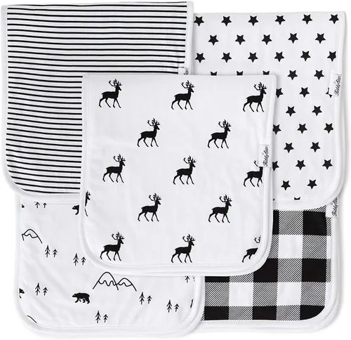 Miniatura 22 de KiddyStar Paquete de 5 paños de algodón orgánico para eructos, grandes, ultrasuaves de 3 capas para eructos, hombros y manos, altamente absorbentes