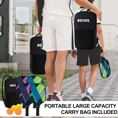 Miniatura 6 de USAPA - Palas de pickleball de fibra de vidrio USAPA, juego de 4, juego de pickleball con 4 raquetas de pickleball, incluye 4 bolas de pickleball