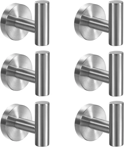 Miniatura 17 de Kruodop Ganchos para toallas de baño, 2 paquetes de soporte para toallas de pared, gancho negro mate para bata de pared, gancho de acero inoxidable