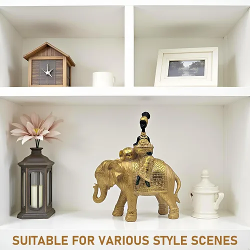 Miniatura 9 de Estatua de elefante de la suerte para decoración del hogar, juego de escultura de elefante africano de 11 pulgadas, figura decorativa para sala