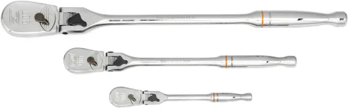 GEARWRENCH Juego de trinquetes de lágrima de cabeza flexible de bloqueo de 90 dientes de 1/4", 3/8" y 1/2" - 81276T