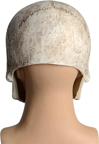 Miniatura 5 de Máscara de calavera con mandíbula móvil, máscara de calavera humana con mandíbula móvil, espeluznante casco de látex realista para Halloween gris