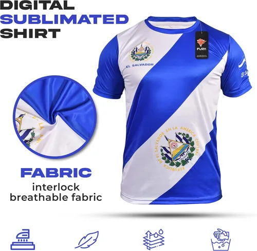 Miniatura 5 de Fury El Salvador Camiseta de Fútbol - El Salvador Camiseta de fútbol de El Salvador Jersey Hombres/Hombres/Mujeres/Unisex