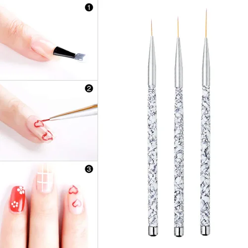 Miniatura 4 de Tbestmax Cepillo profesional para arte de uñas, pintura en gel UV, pinceles de uñas acrílicas, pinceles de rayas para trazos cortos, detalles