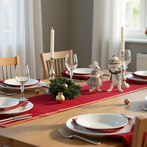 Miniatura 2 de Braxio Juego de 2 figuras de ratón de jengibre para interiores para Navidad, decoración festiva de mesa, adorno de galletas, decoraciones navideñas