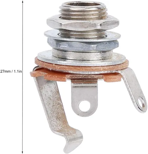 Miniatura 3 de Conector de entrada mono, 10 cables de conexión de 0.250 in, conector de montaje en panel para guitarras eléctricas, bajos, accesorios
