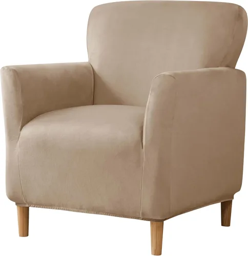 Miniatura 14 de Fundas Elásticas para Sillas Fundas para Sillones de Banquete Fundas de Sillón de Terciopelo Lujoso Fundas de Sofá Sillón Fundas para Sillas Azul