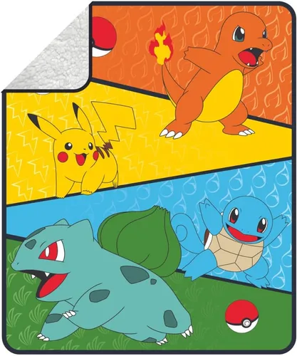 Pokemon Anime - Ropa de cama para niños, manta de felpa suave sherpa, 50 x 60 pulgadas, (Producto con licencia oficial) por Franco pokemon - 1