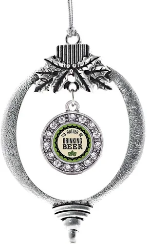 Miniatura 163 de Inspired Silver - Bonita bandera estadounidense - Adorno de Navidad plateado - Adorno de árbol de Navidad con dije circular con circonita cúbica