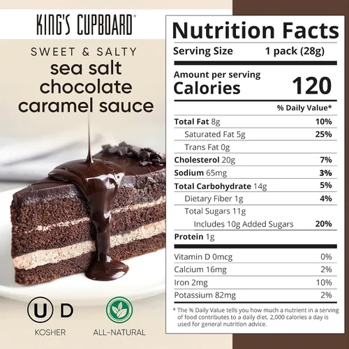 Miniatura 2 de King's Cupboard Salsa de chocolate y caramelo con sal marina, la salsa perfecta de caramelo de chocolate con sal marina para cubrir helados